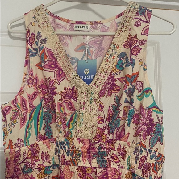 Cupshe Floral Maxi Dress - Pink and Cream - Picture 2 of 4